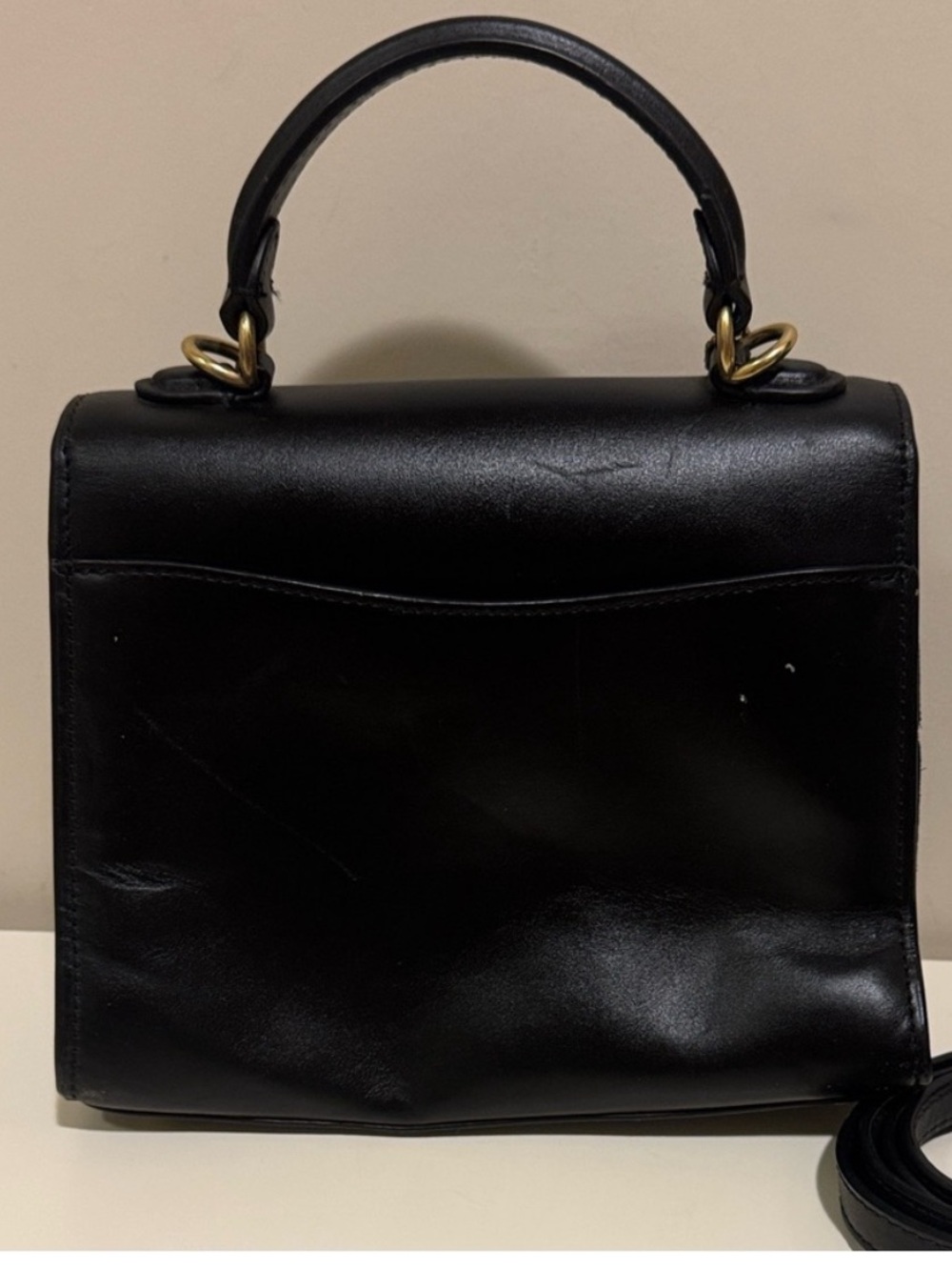 Coach✨ Leather Top Handle Crossbody Bag-Tan/Black. - Picture 8 of 15